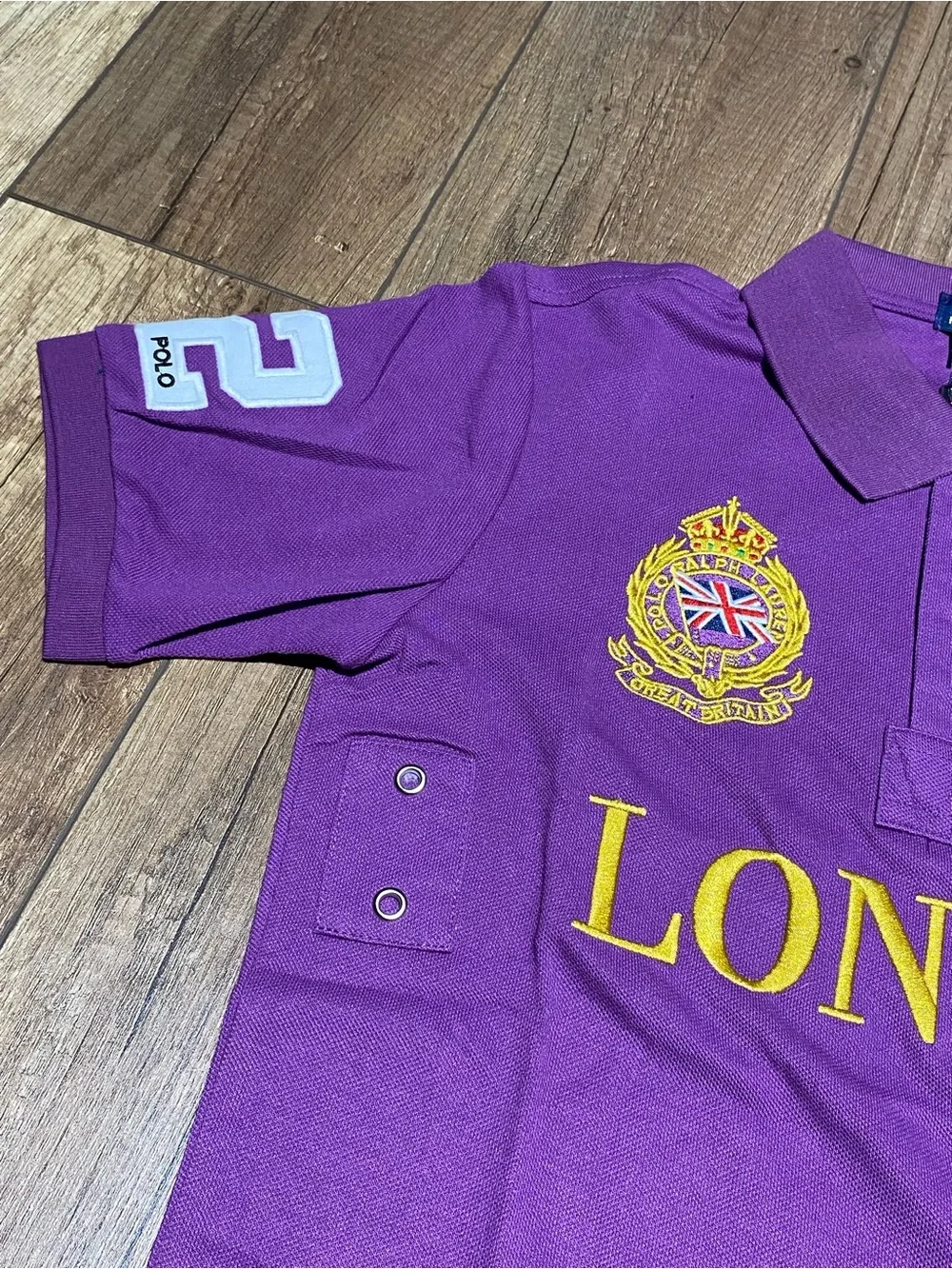 Polo Ralph Lauren Custom Slim Fit Purple London Polo Shirt Short Sleeve NWT